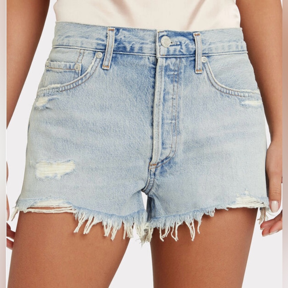 AGOLDE Parker Vintage Cut Off Shorts in Bitter / Light Wash in Size 24